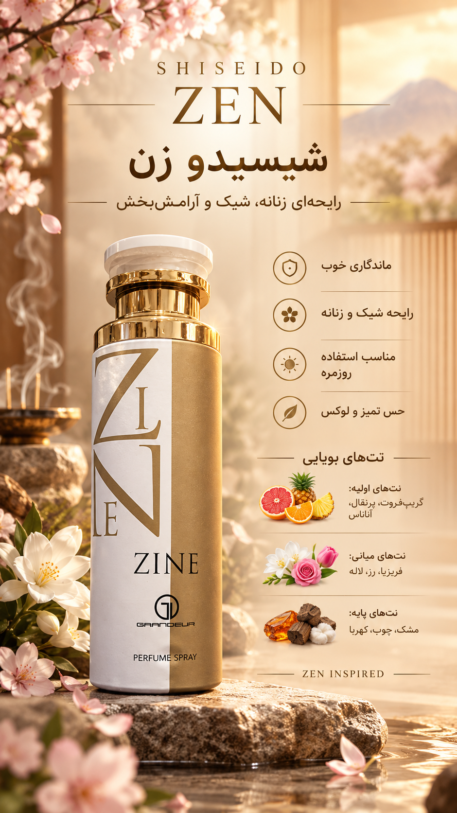 اسپری گرندیور رایحه ی شسیدو زن اورجینال اماراتی